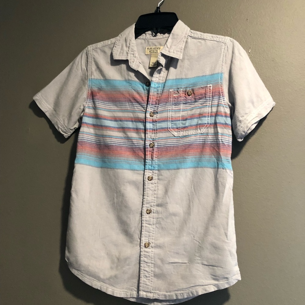 Ruff Hewn 100% Cotton Button Down Shirt. M(10-12)
